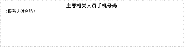 文本框:主要相关人员手机号码
 （联系人姓名略）
 